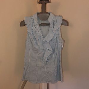 Express Sleeveless Blouse with Ruffles, XS